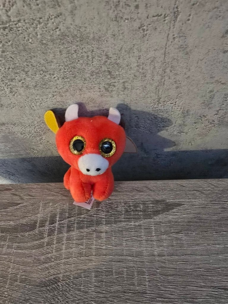 Leuke Ty Beanie Boo knuffels: Stier en Hondje, Rood, Klein (minder dan 20 cm), Ty, Hond