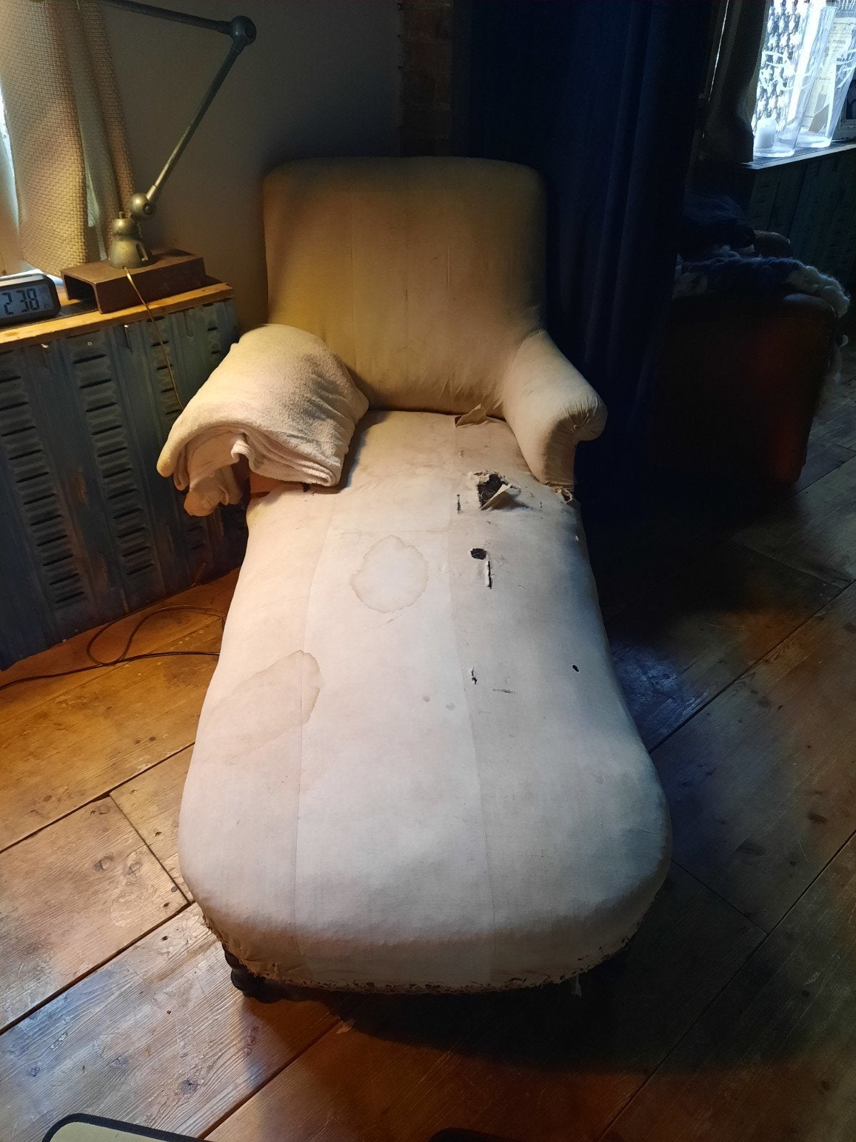 Oude chaise longue stoel bank brocante, Ophalen