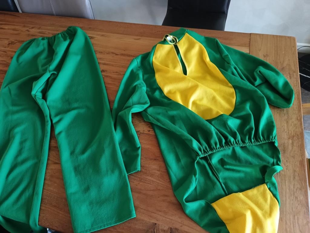 Mt 164 draken pak groen met geel, Kinderen en Baby's, Carnavalskleding en Verkleedspullen, Ophalen of Verzenden, 158 t/m 164, Jongen