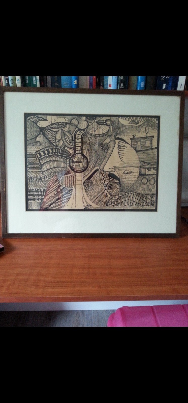 Schitterende pentekening.  Uit 1976, Antiek en Kunst, Ophalen