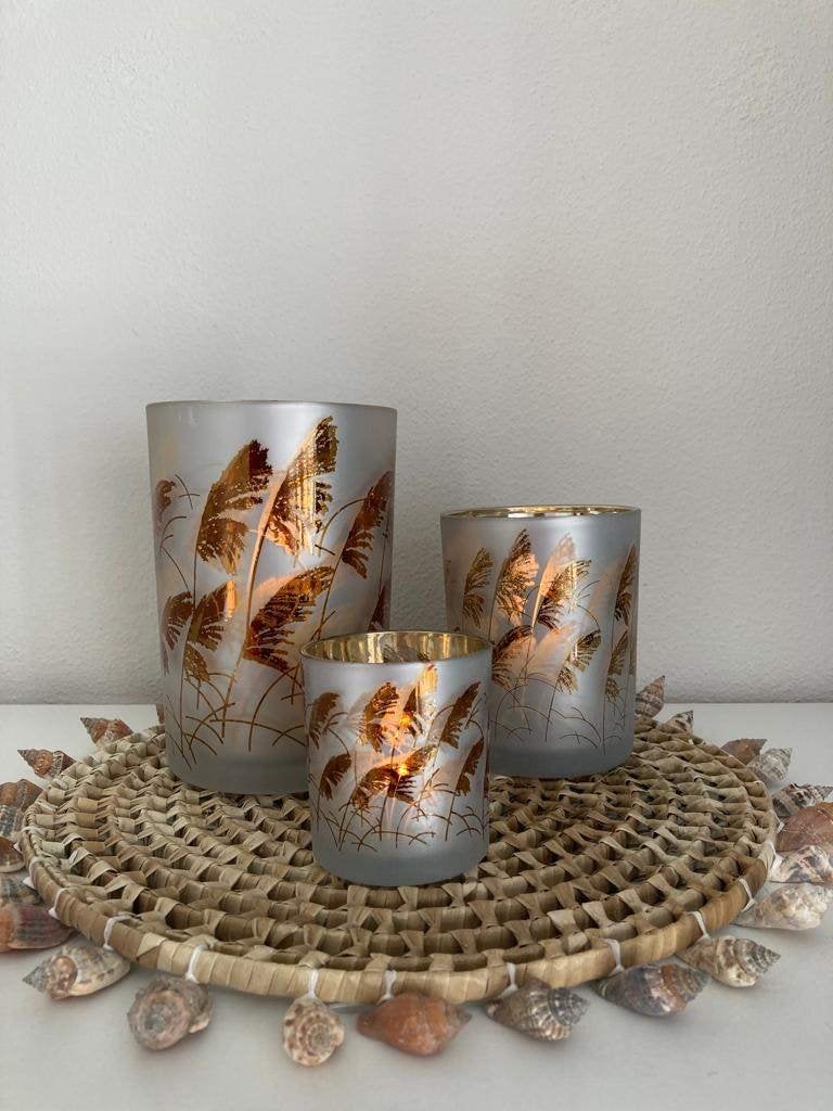 Trendy windlichten set-3 Straw Nieuw!, Windlicht, 12 cm, Meerkleurig, Overige merken