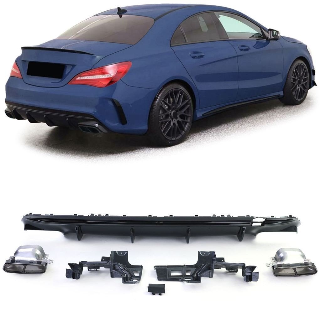 Diffuser + UItlaat sierstuk Voor Mercedes CLA C117 AMG Pakke