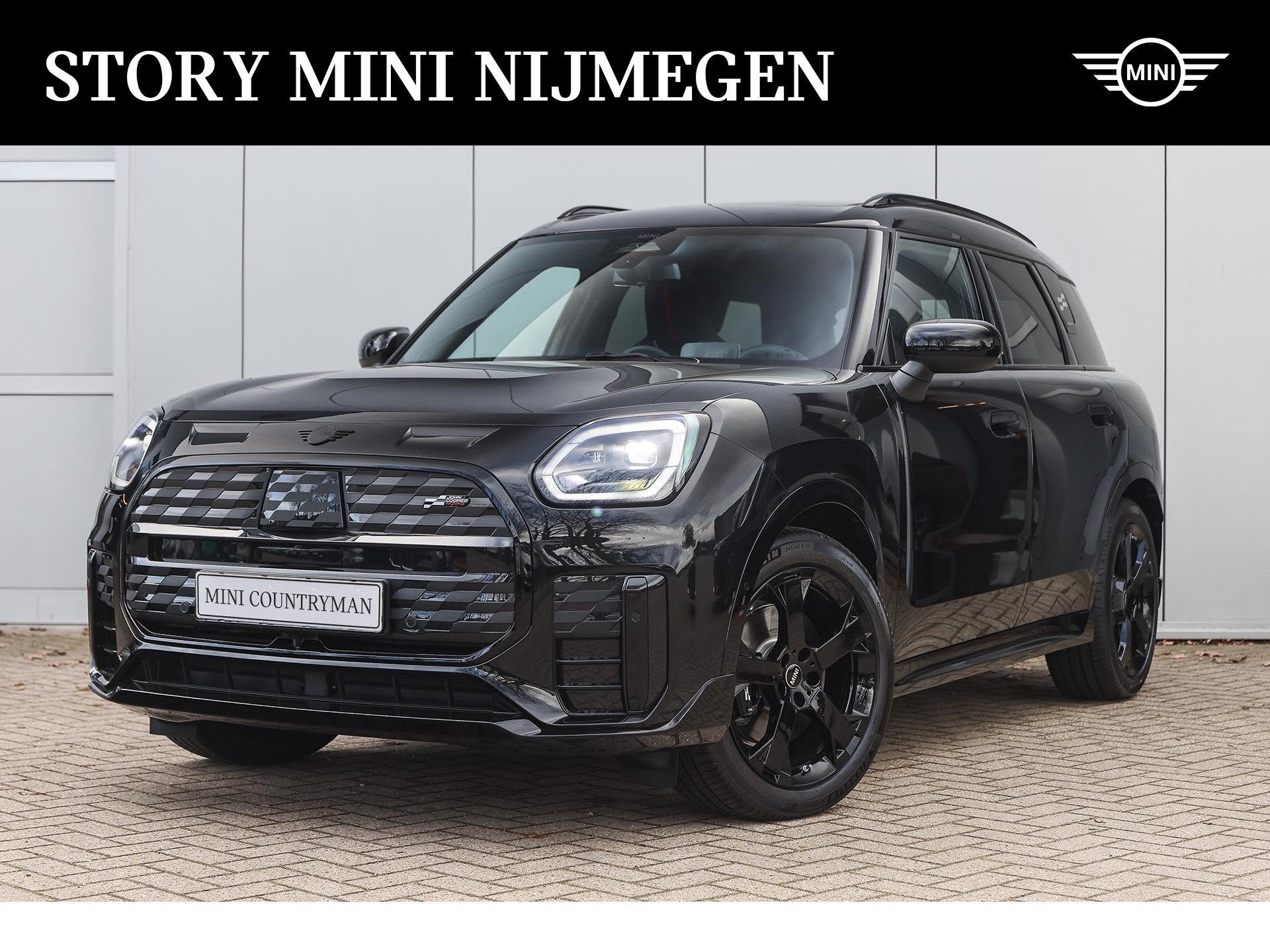 MINI Countryman E / John Cooper Works / Pakket M / 19" JCW R, Auto's, Zwart, Countryman, Leder en Stof, Zwart