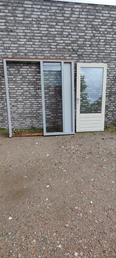 Hard houten kozijn en deur, Ophalen, Buitendeur, 200 tot 215 cm