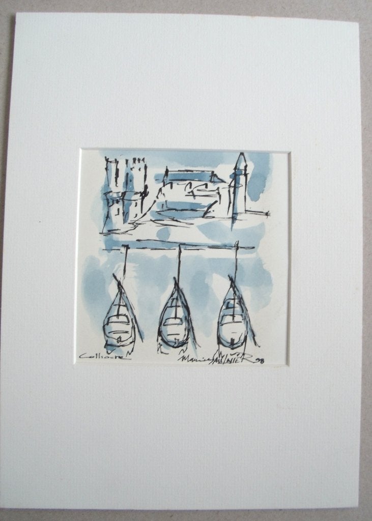 Maurice Saulnier - Collioure - aquarel - '98, Ophalen