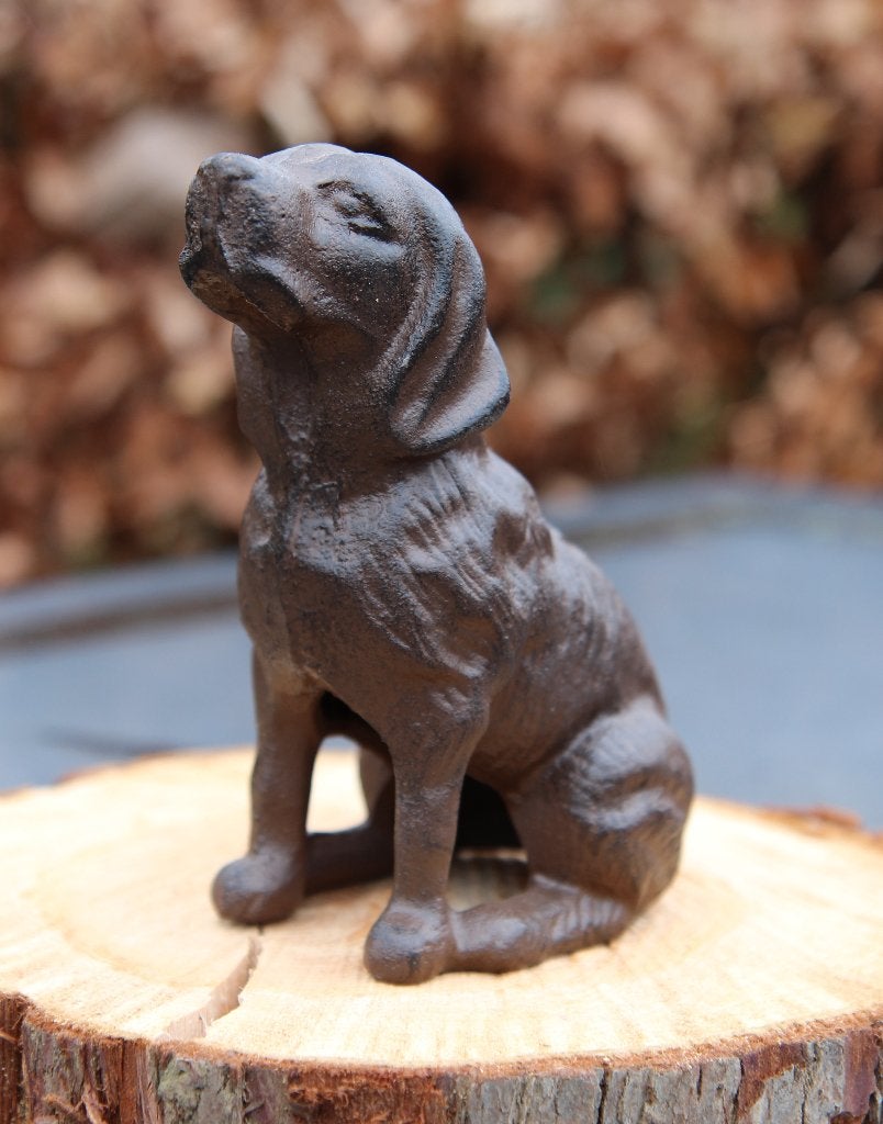 Gietijzeren dierenbeeld hond donkerbruin HG318, Verzamelen, Ophalen of Verzenden, Nieuw, Dier