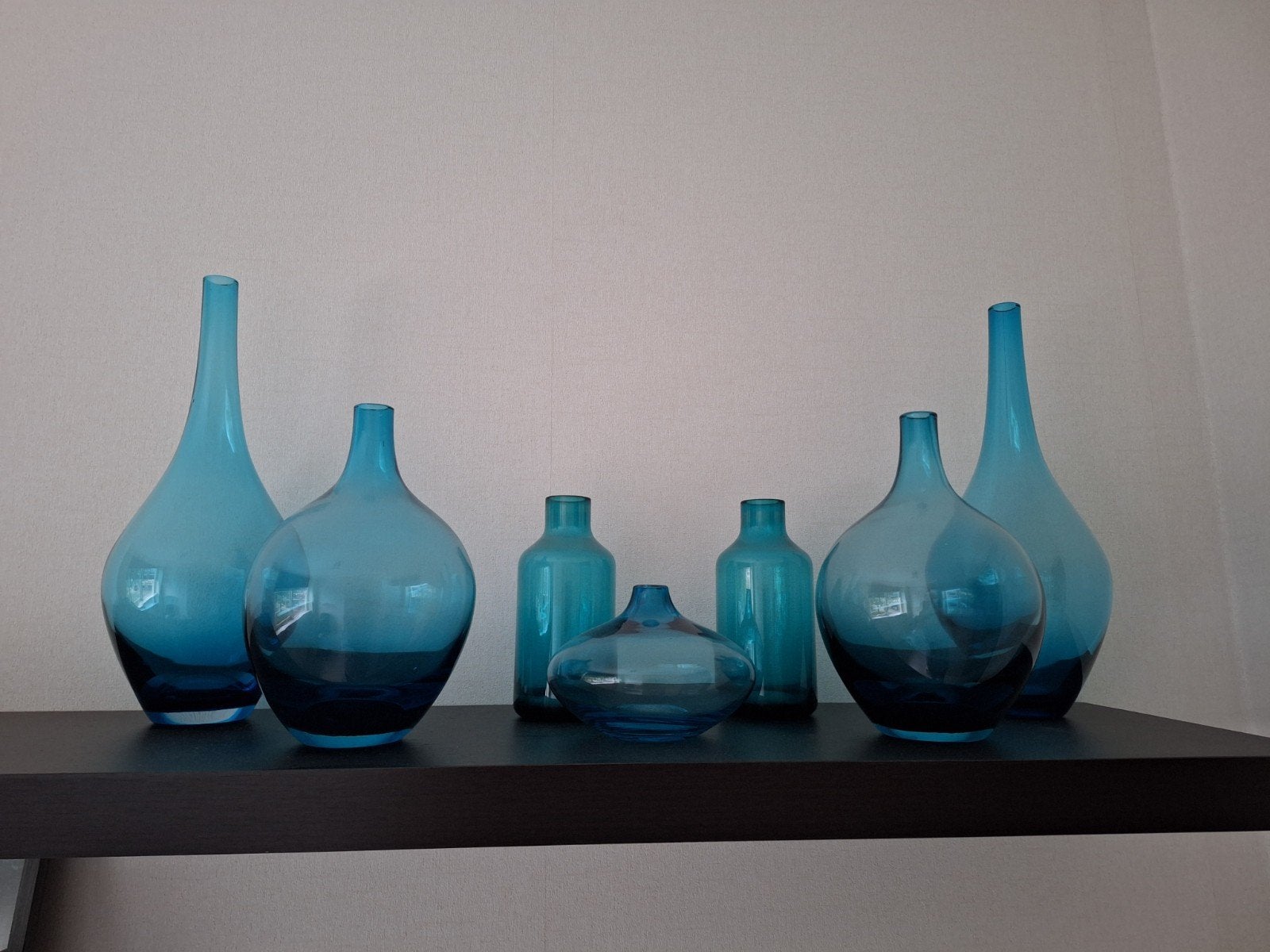 blauw glaswerk / glazen vazen, Ophalen of Verzenden, Blauw, Glas