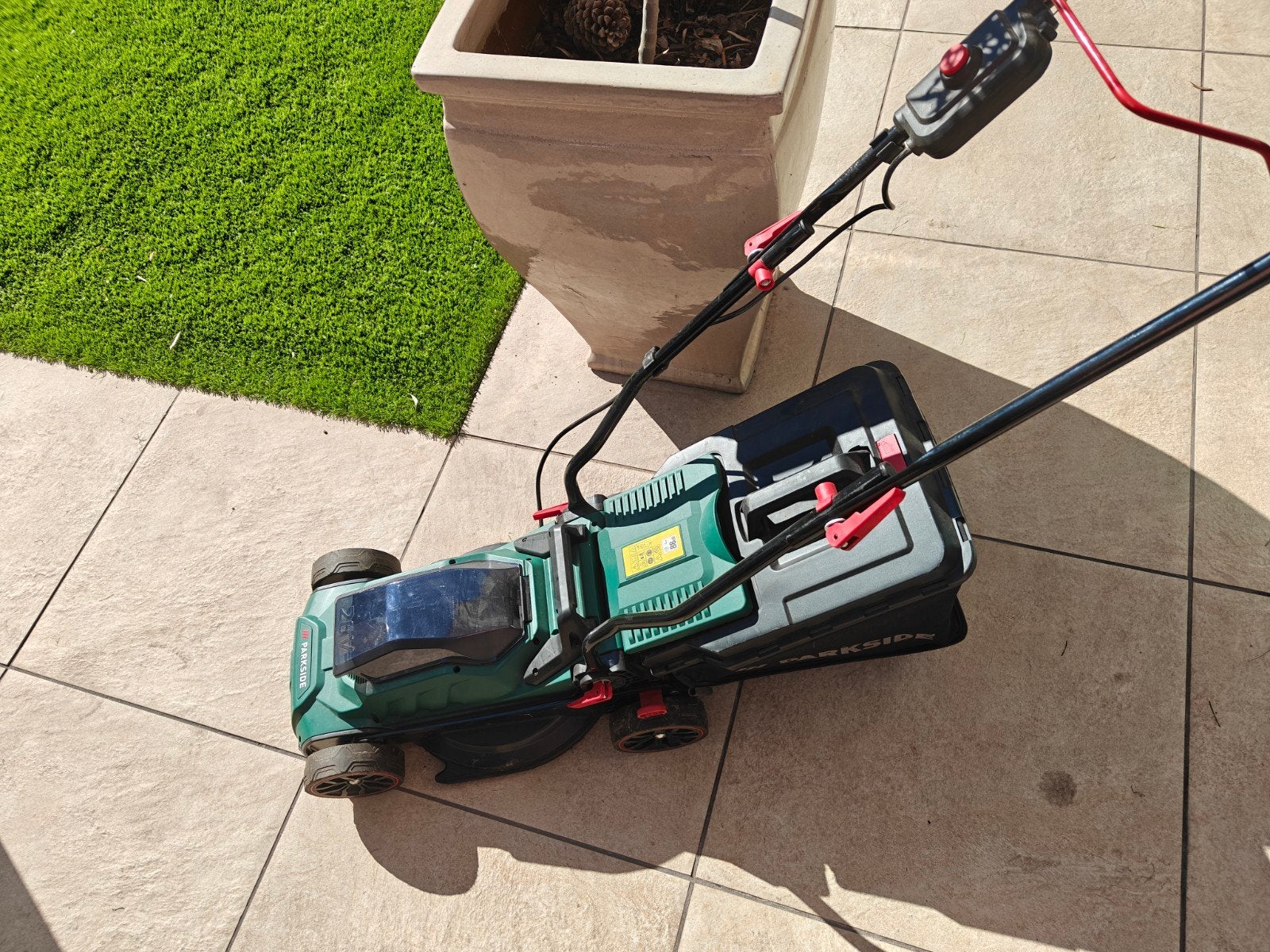 Parkside Accu grasmaaier 40 V zonder accu's en lader, Tuin en Terras, Ophalen, Cirkelmaaier, Accu-grasmaaier, Opvangzak
