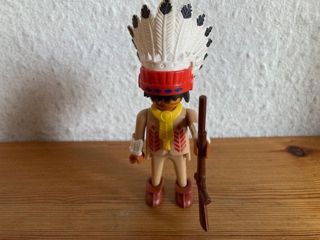 Playmobil vintage western opperhoofd 3395 jaren 80 oud, Complete set, Ophalen of Verzenden, Zo goed als nieuw, Figuren