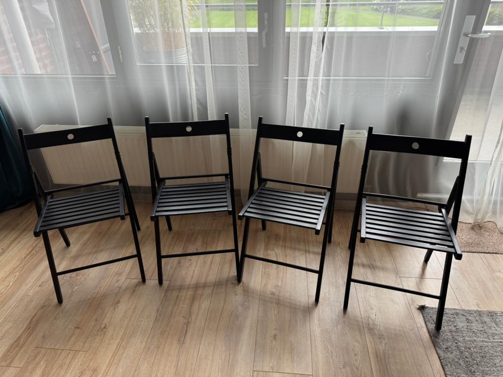 Ikea Terje - set of 4 foldable chairs - Very good, Ophalen, Zo goed als nieuw, Zwart, Eén