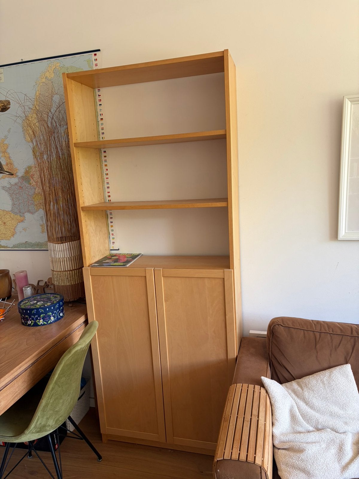 Ikea Billy berkenkleur met deurtjes, Ophalen, 200 cm of meer, 50 tot 100 cm, Zo goed als nieuw
