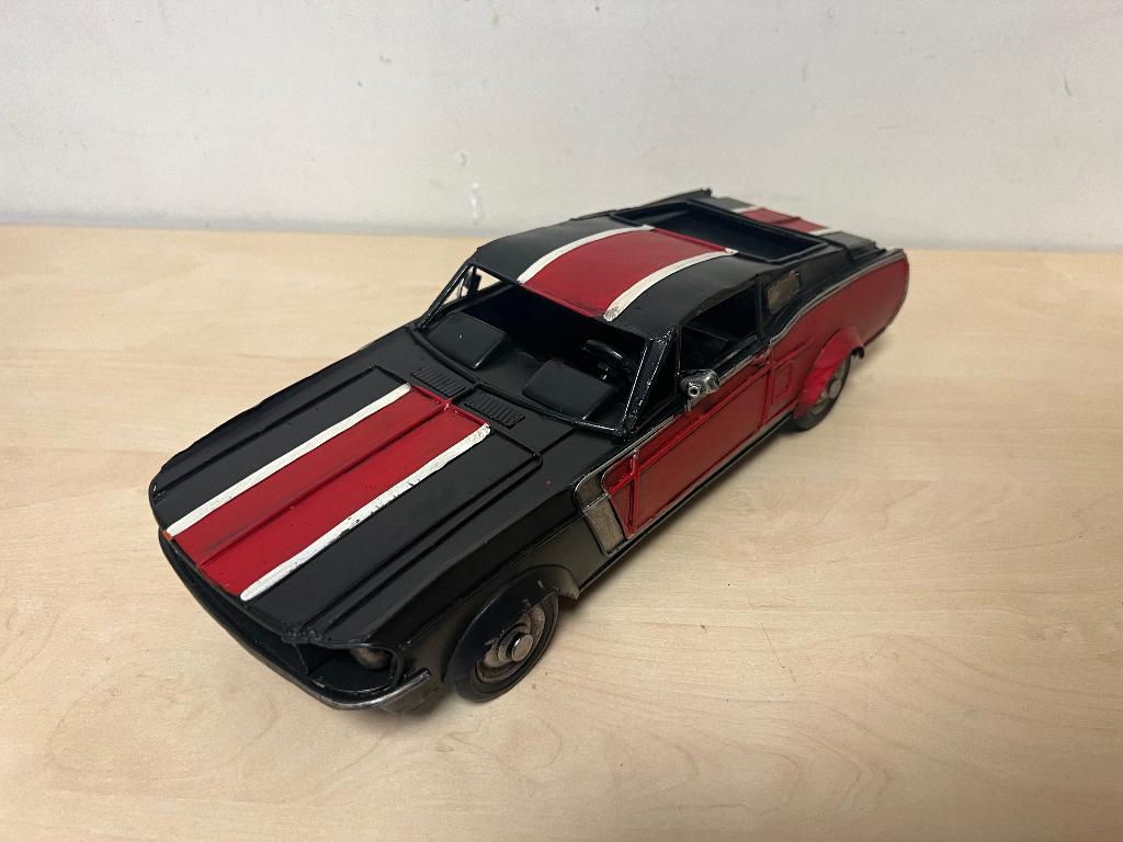 Ford Mustang zwart rood miniatuur auto blikken model deco, Ophalen of Verzenden, Nieuw, Auto's