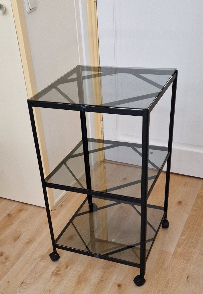 glazen trolley/bijzettafel, Antiek en Kunst, Ophalen