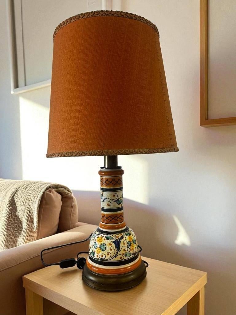 vintage oranje Portguese tafellamp / lampadaire, Ophalen, Huis en Inrichting