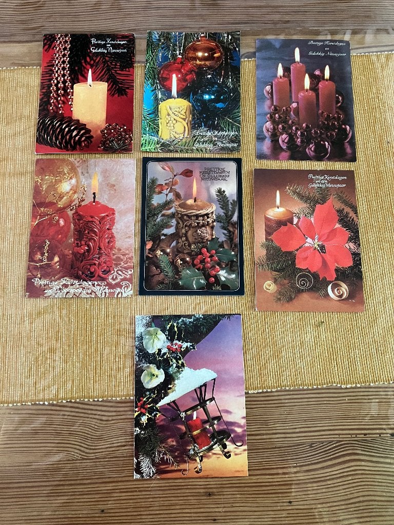 vintage ansichtkaarten kerst, Verzamelen, Ansichtkaarten | Themakaarten, Ophalen of Verzenden, 1980 tot heden, Gelopen, Feest(dag)