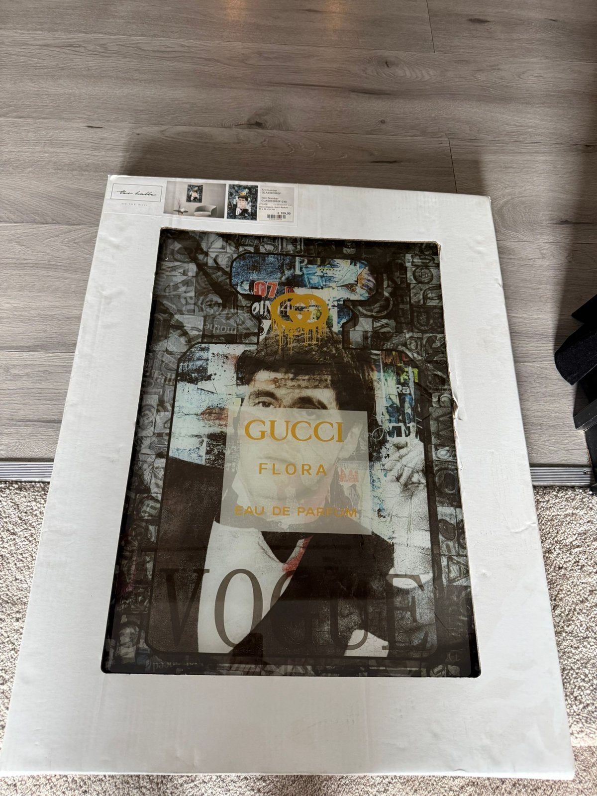 Glas schilderij gucci, Ophalen, Nieuw, 50 tot 75 cm, Schilderij