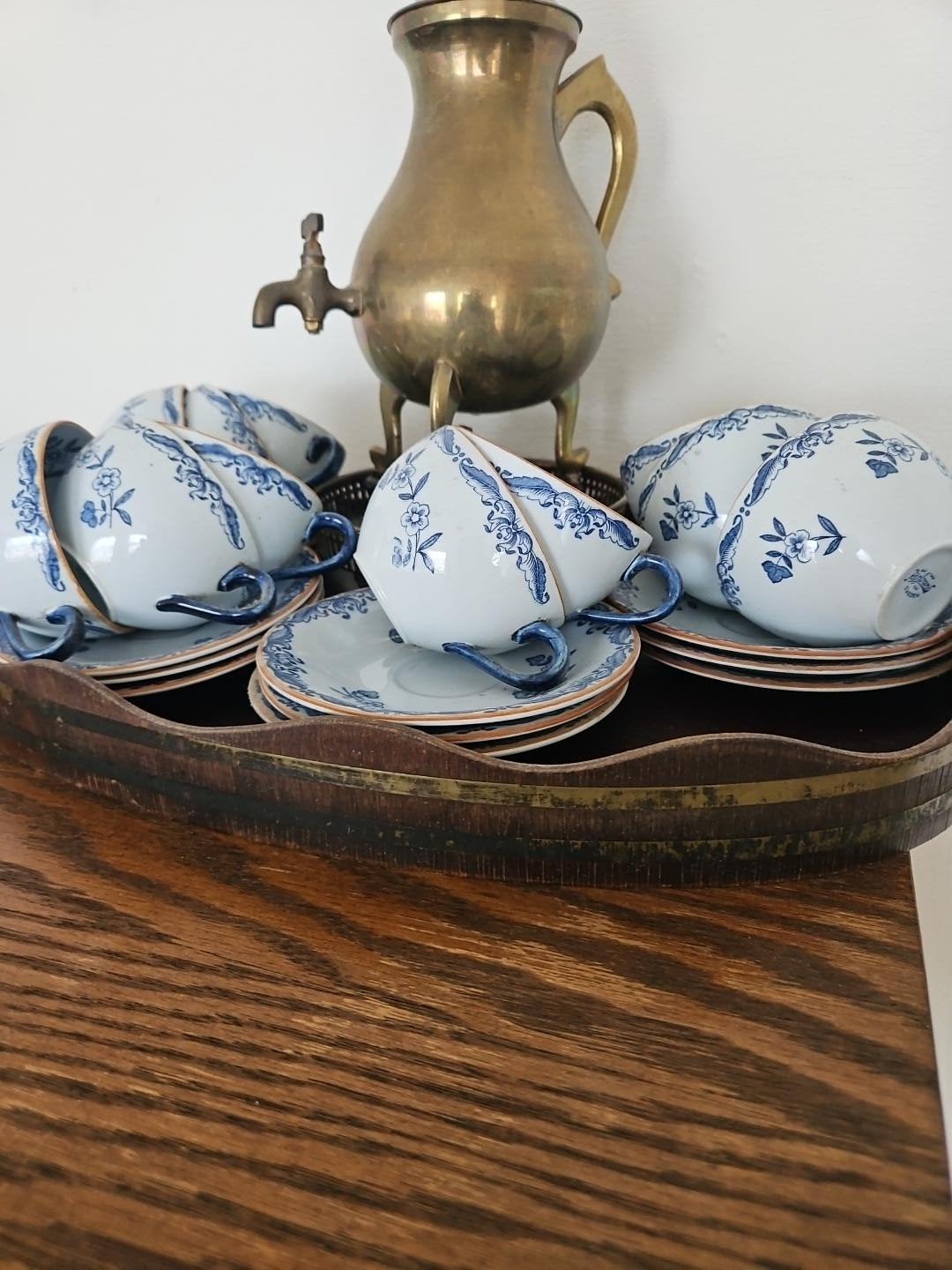 12 Porstrand Sweden kopjes en schoteltjes, Ophalen of Verzenden