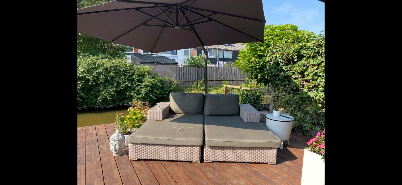 Luxe Ligbedden Tuinset Wicker, Ophalen, Zo goed als nieuw