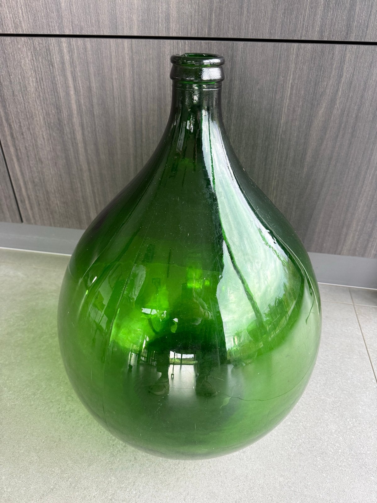 Grote groene ballonfles / gistingsfles - Vintage decoratie, Ophalen