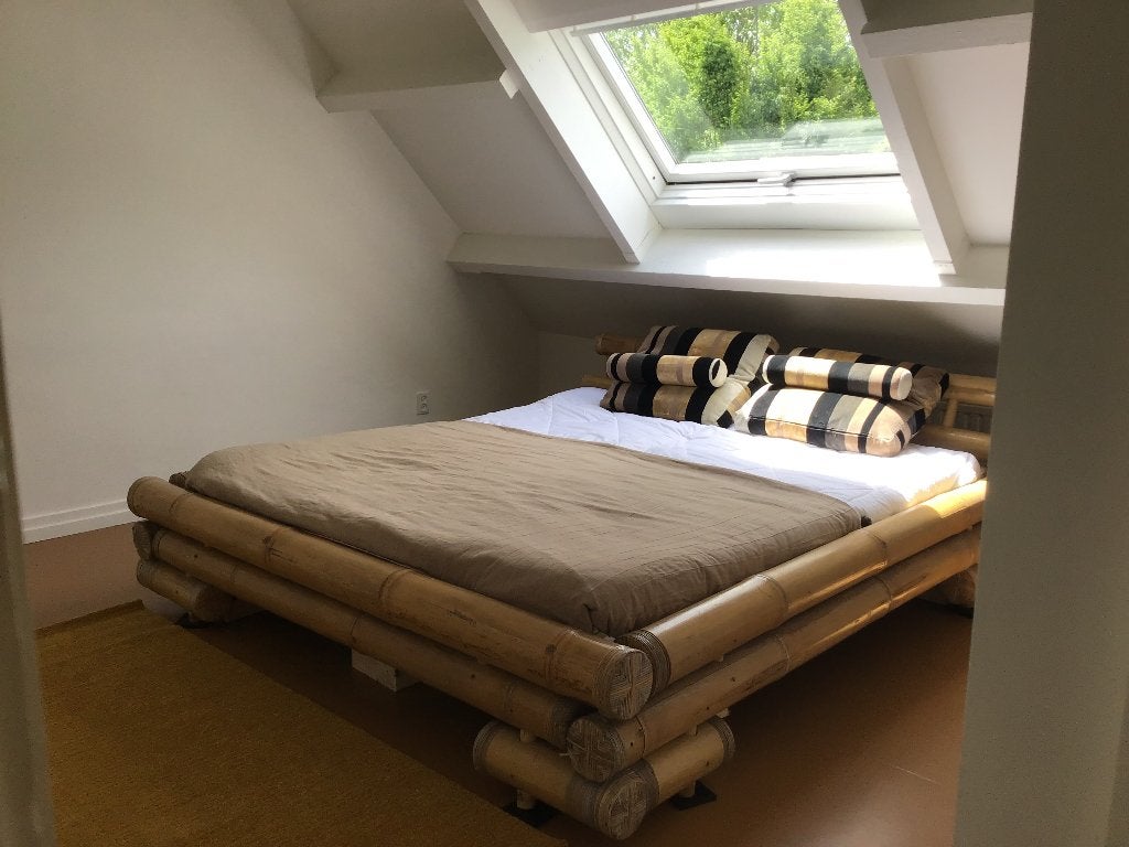 Bamboe bed, Huis en Inrichting, Slaapkamer | Bedden, Ophalen, Overige materialen, Gebruikt, Tweepersoons