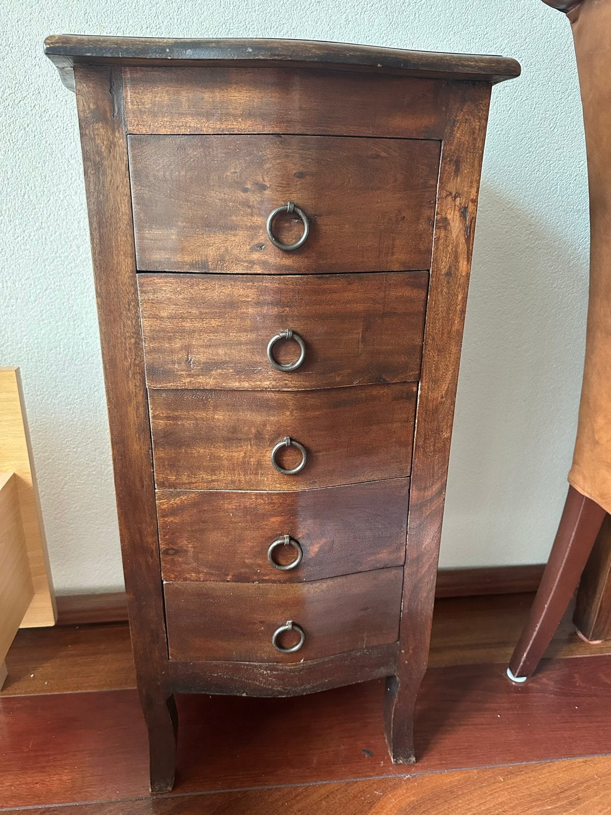 Leuk houten ladenkastje, Huis en Inrichting, Kasten | Ladekasten, Ophalen, Gebruikt, 5 laden of meer, Teakhout