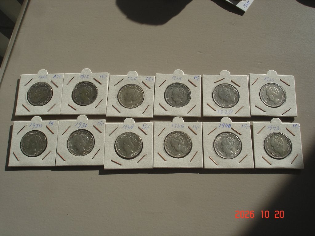 Zilveren guldens van Wilhelmina., Postzegels en Munten, 1 gulden, Setje, Zilver, Ophalen of Verzenden
