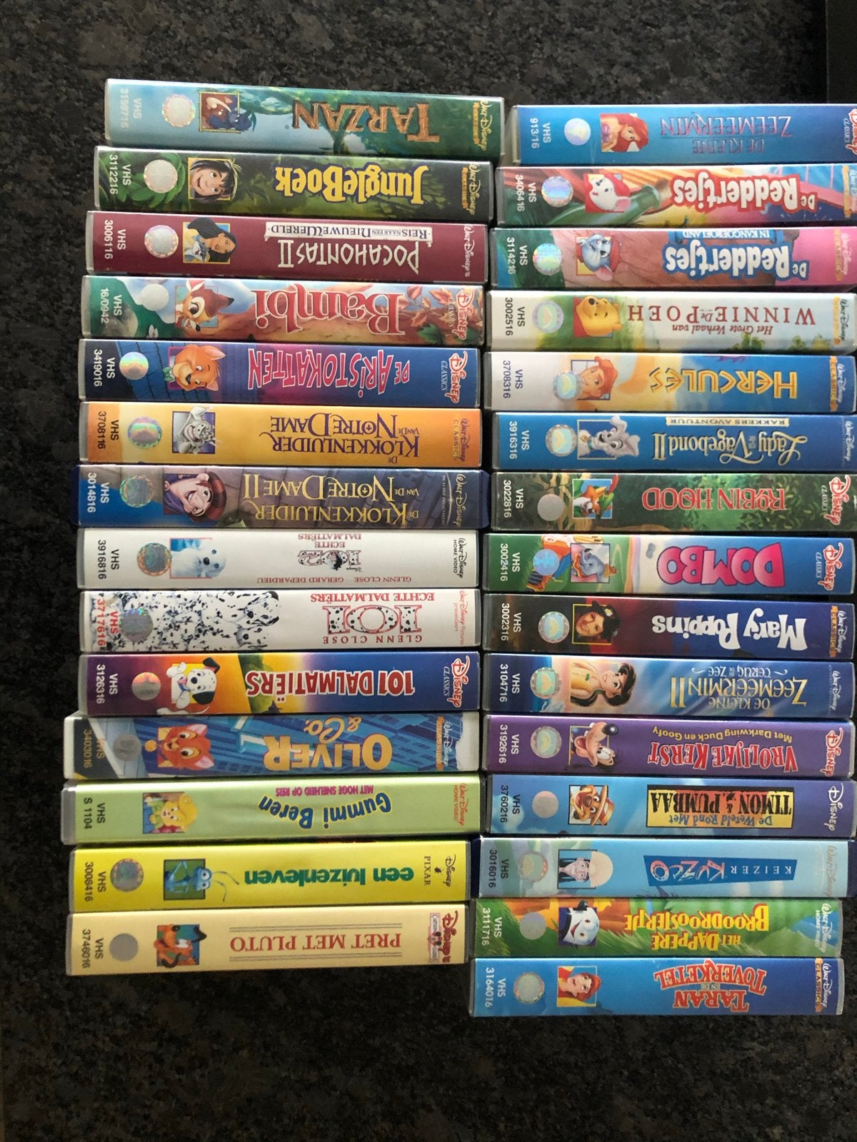 Grote collectie Disney en andere VHS-banden, Gebruikt, Alle leeftijden, Kinderfilm, VHS