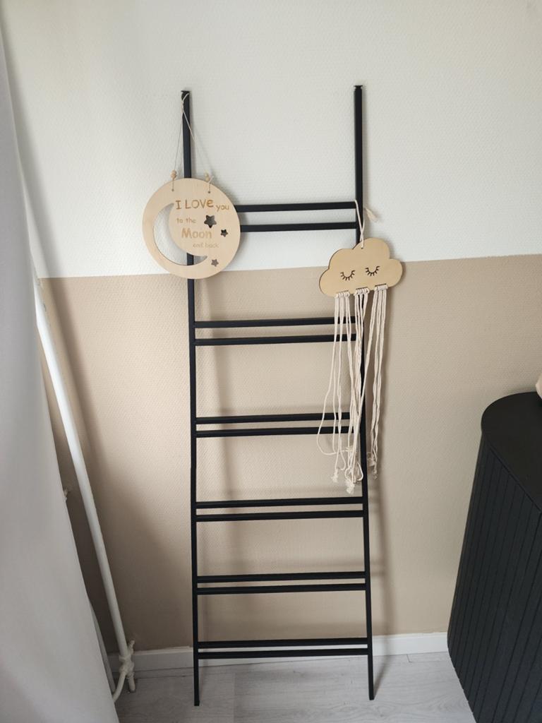 Decoratie ladder - Zwart metaal, Ophalen, Zwart, Zo goed als nieuw, Metaal