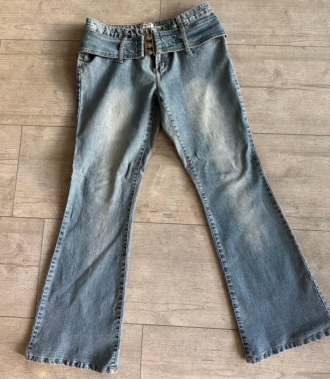 Jeans met brede jeans centuur, maat 38, Ophalen of Verzenden, Gedragen, Blauw, W30 - W32 (confectie 38/40)