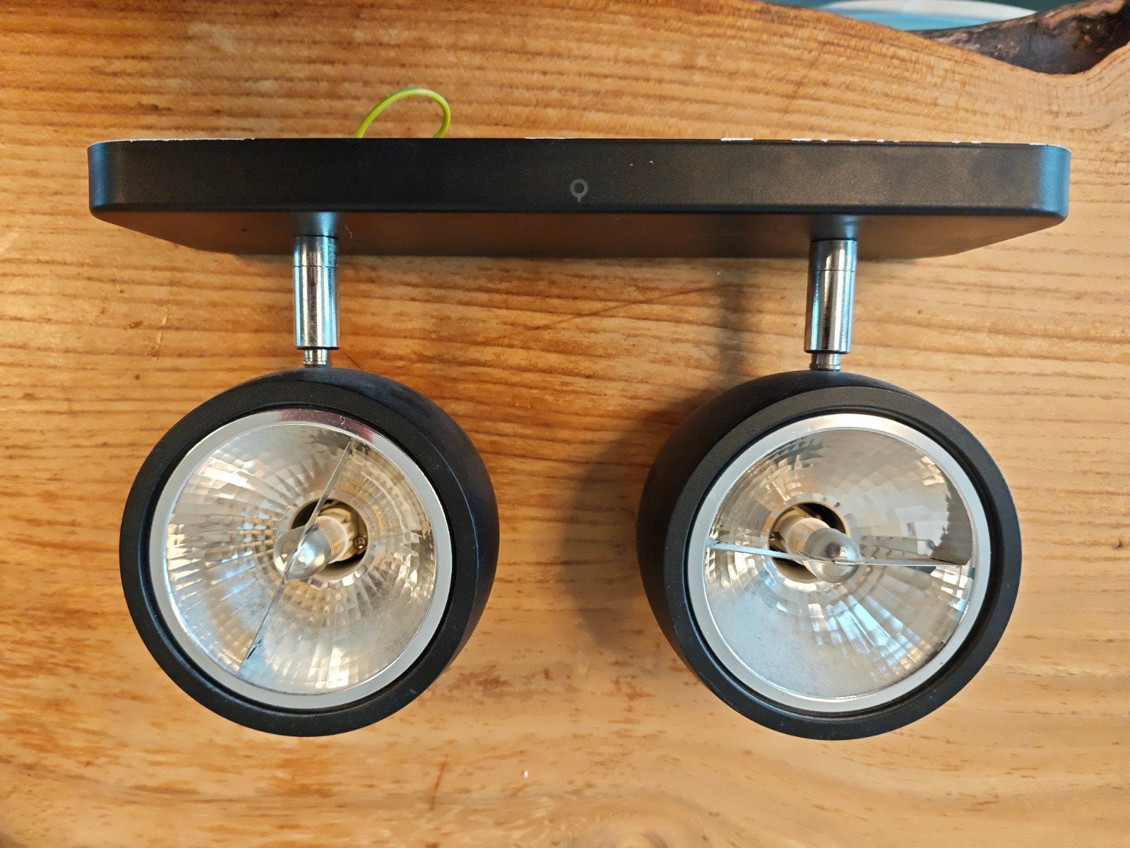 Plafondlamp met 2 spots - Zwart, verstelbaar, Huis en Inrichting, Gebruikt, Verstelbaar, Zwart, Plafondspot