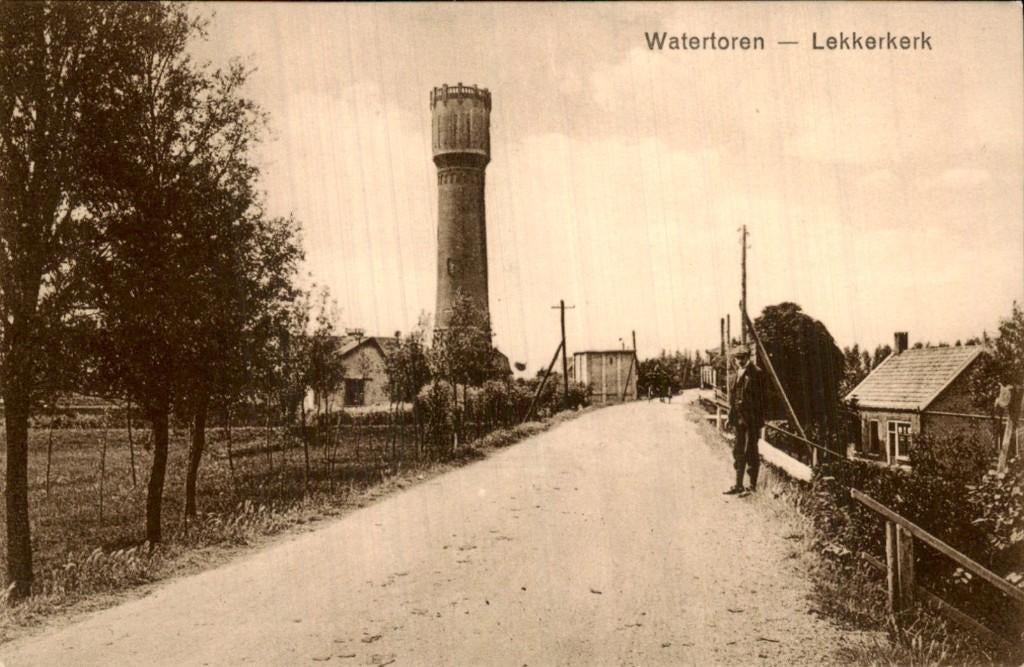 Lekkerkerk - Watertoren - Dorpszicht, Ophalen of Verzenden, Voor 1920, Ongelopen, Zuid-Holland