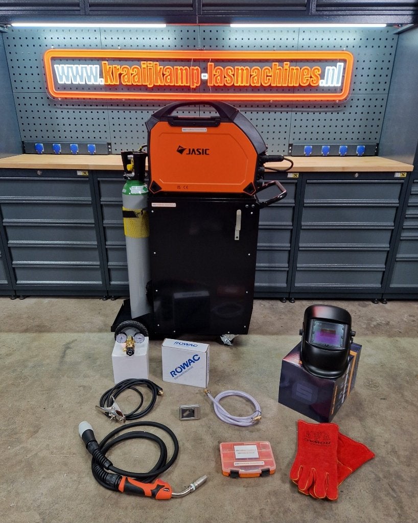 Compleet pakket!! MIG Jasic Evo 230v Mig 200C PFC, Ophalen of Verzenden, Nieuw, 150 tot 250 ampère, Co2