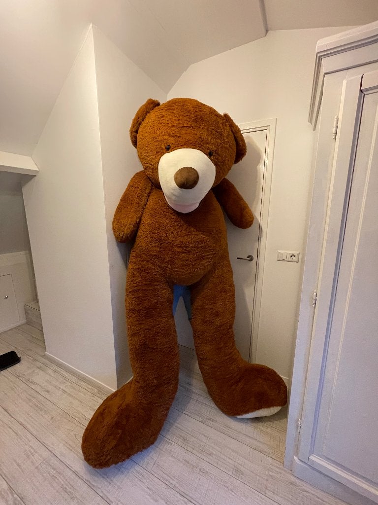 knuffelbeer van 2,30 meter, Ophalen, Gebruikt, Beer, Bruin