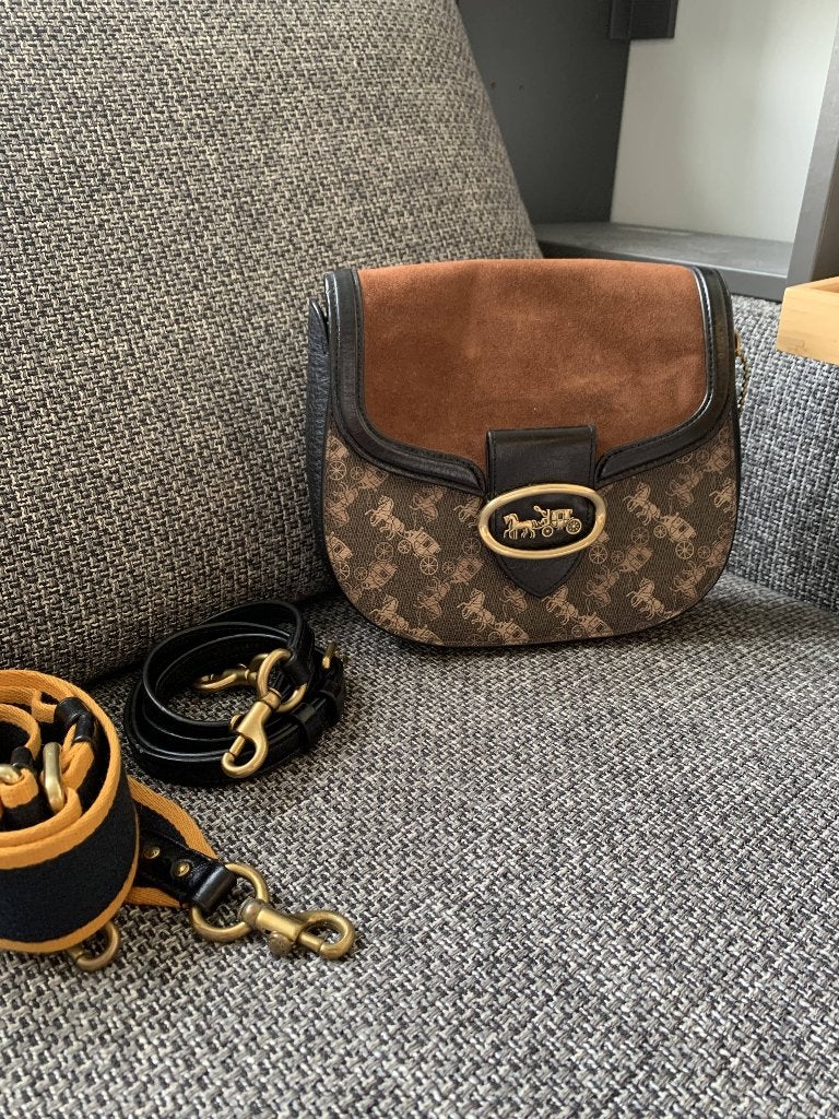 COACH Saddle Bag|Horse & Carriage| Pre-loved Great Condition, Ophalen of Verzenden, Nieuw, Zwart, Handtas