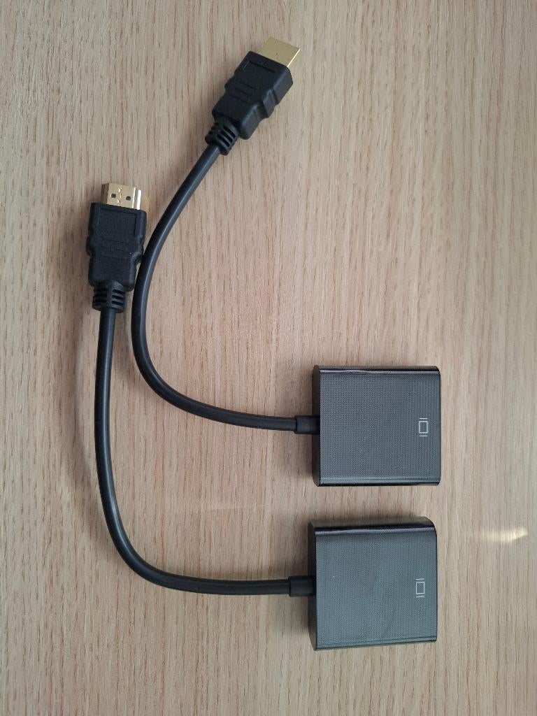 HDMI - VGA verloop stekker (2x), Computers en Software, Pc- en Netwerkkabels, Ophalen of Verzenden, Nieuw