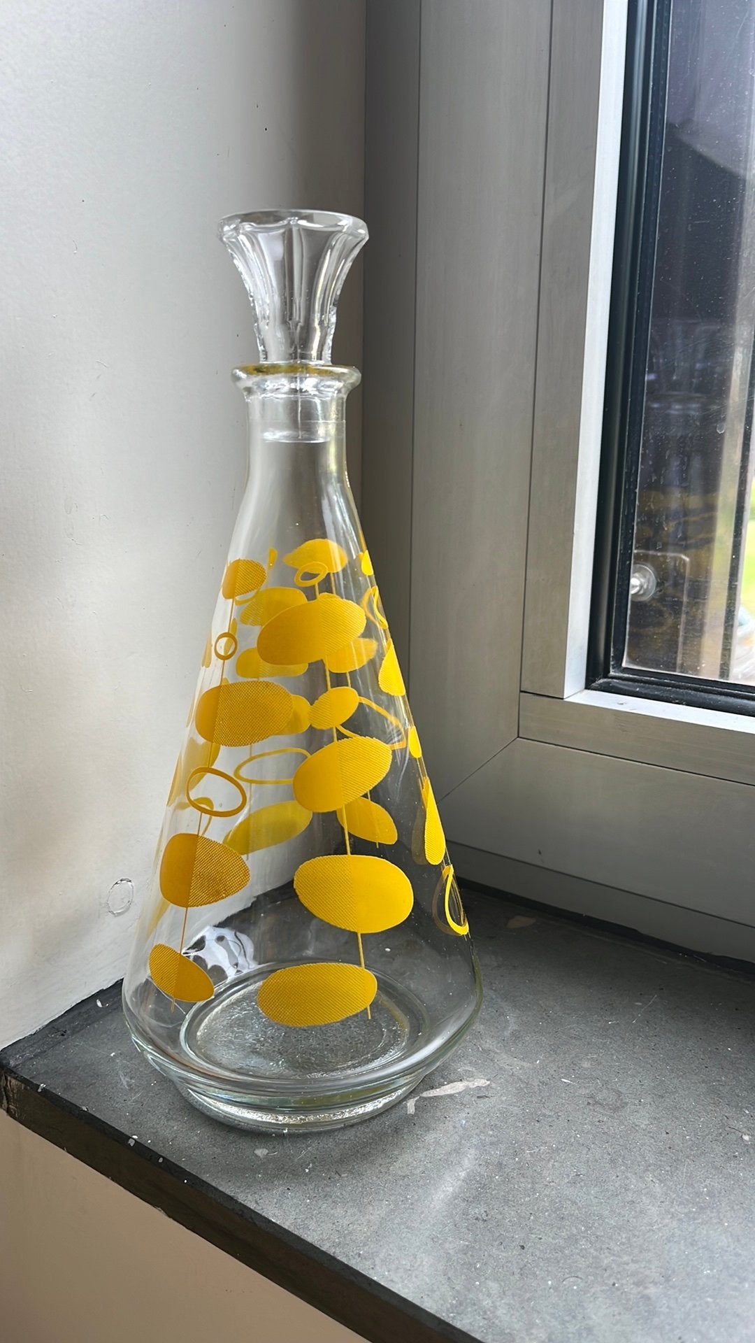 Glazen karaf fifties design vintage, Verzamelen, Ophalen, Zo goed als nieuw, Overige typen
