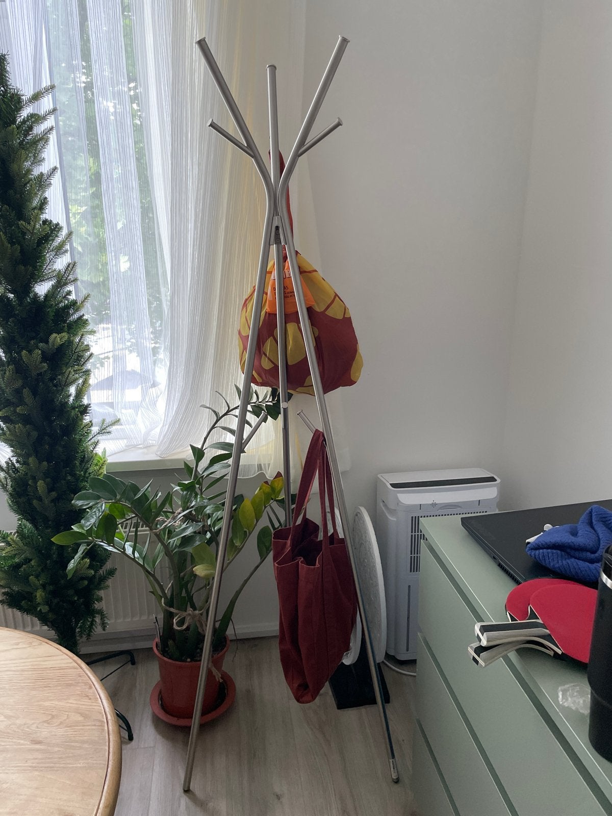 Ikea KROKIG staande kapstok - Wit/zilver, Ophalen, Gebruikt, Metaal, Staande kapstok