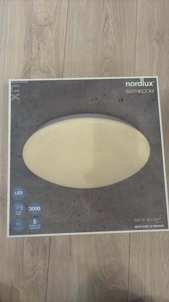 Nieuwe Nordlux bathroom Montone 33 sensor LED plafondlamp., Ophalen of Verzenden, Nieuw, Metaal