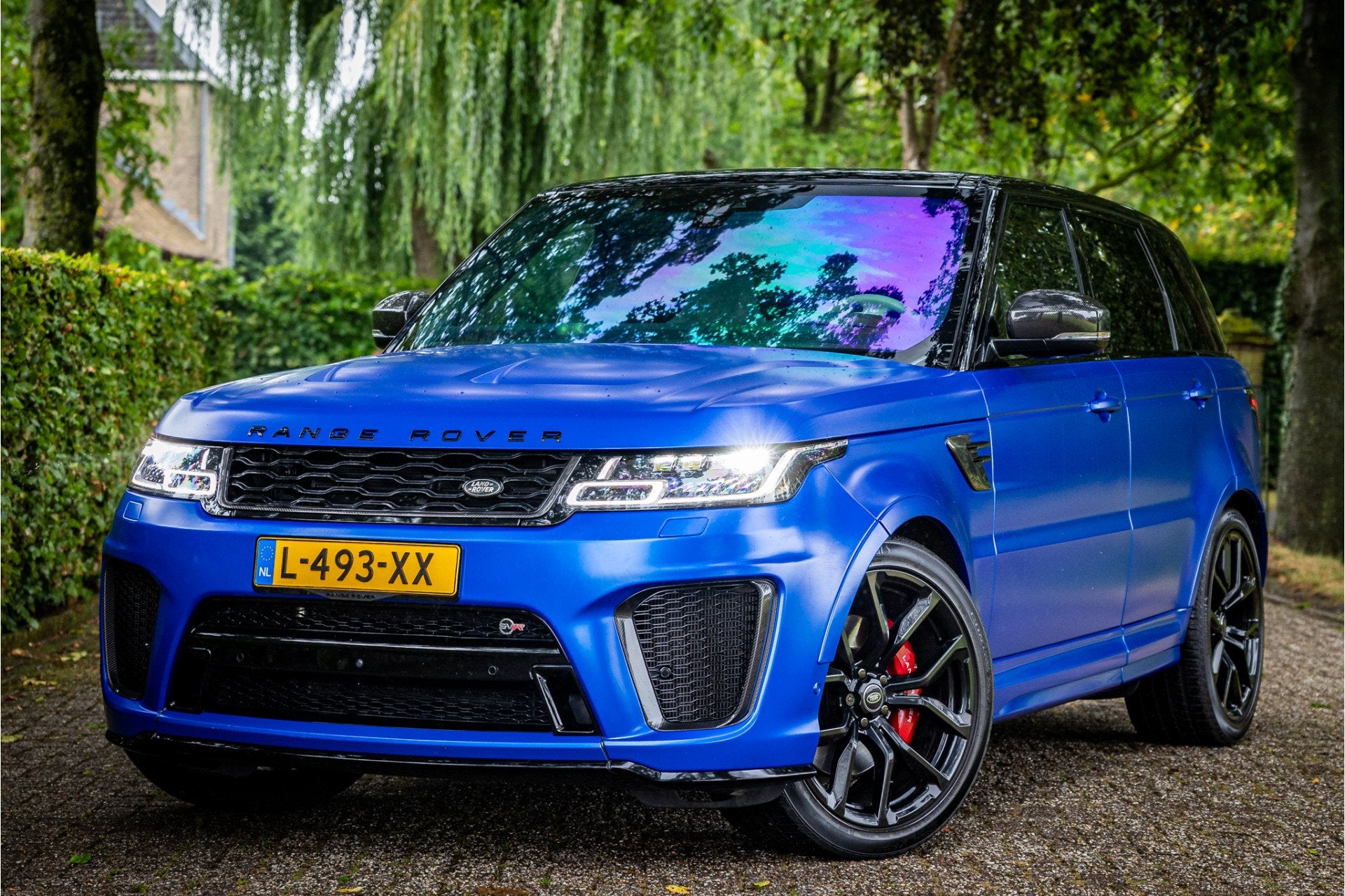Land Rover Range Rover Sport 5.0 V8 SC SVR Carbon 22" SVO Ma, Automaat, Dealer onderhouden, Blauw, 3000 kg