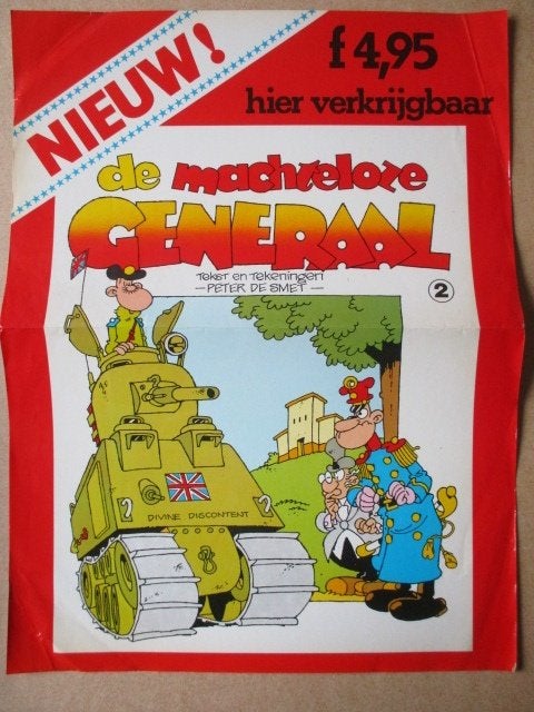 adv11069 de generaal poster, Verzamelen, Ophalen, Overige figuren, Gebruikt, Plaatje, Poster of Sticker