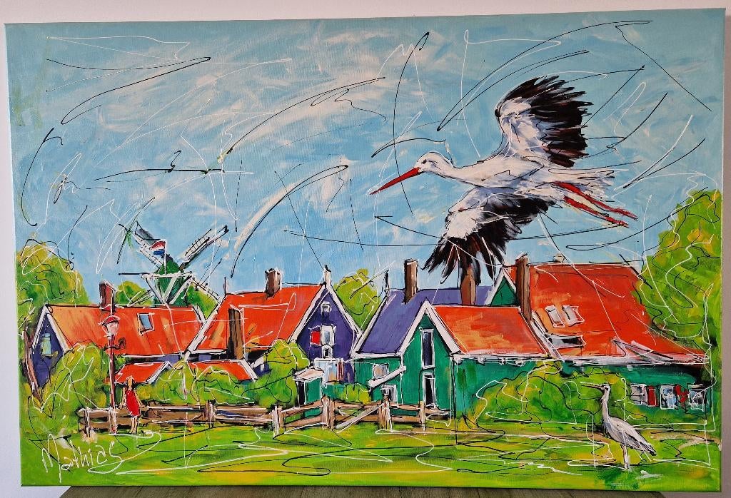 3 Exclusieve schilderijen van de schilder Mathias, Antiek en Kunst, Ophalen
