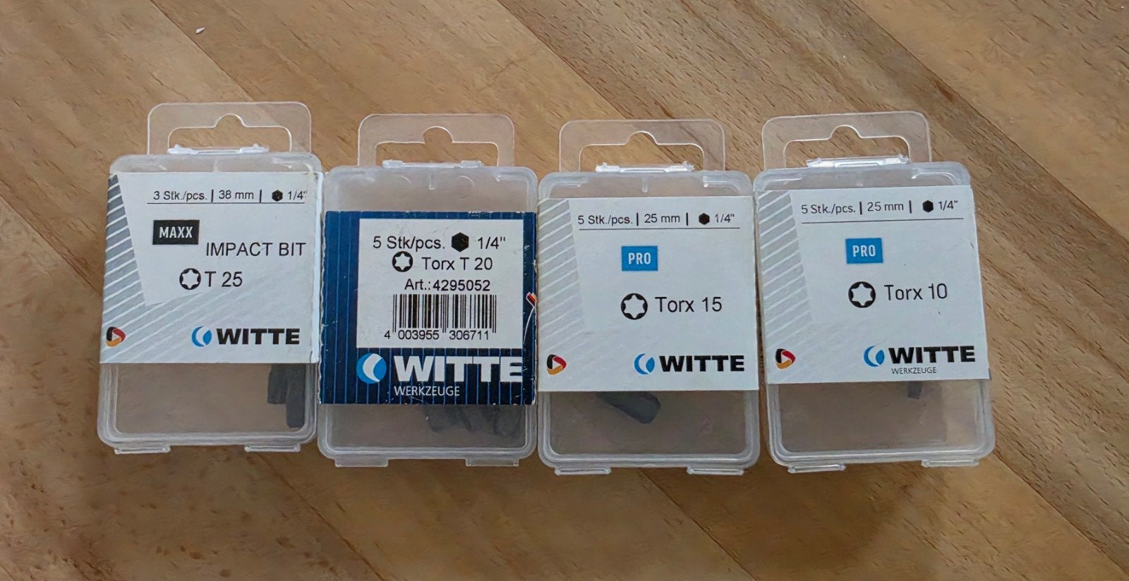 TORX schroef bitjes T10 , 15 , 20 , 25, Ophalen of Verzenden, Nieuw