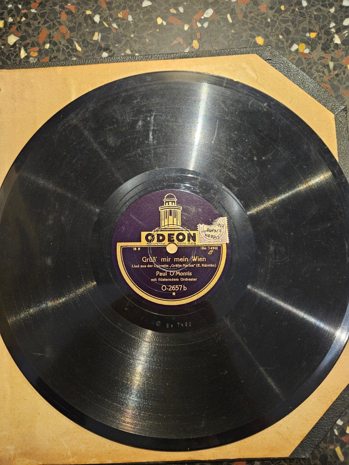 Odeon 78 toeren plaat - Paul O'Montis - Gräfin Mariza, Cd's en Dvd's, Vinyl | Klassiek, Ophalen, Gebruikt, 10 inch, Overige typen