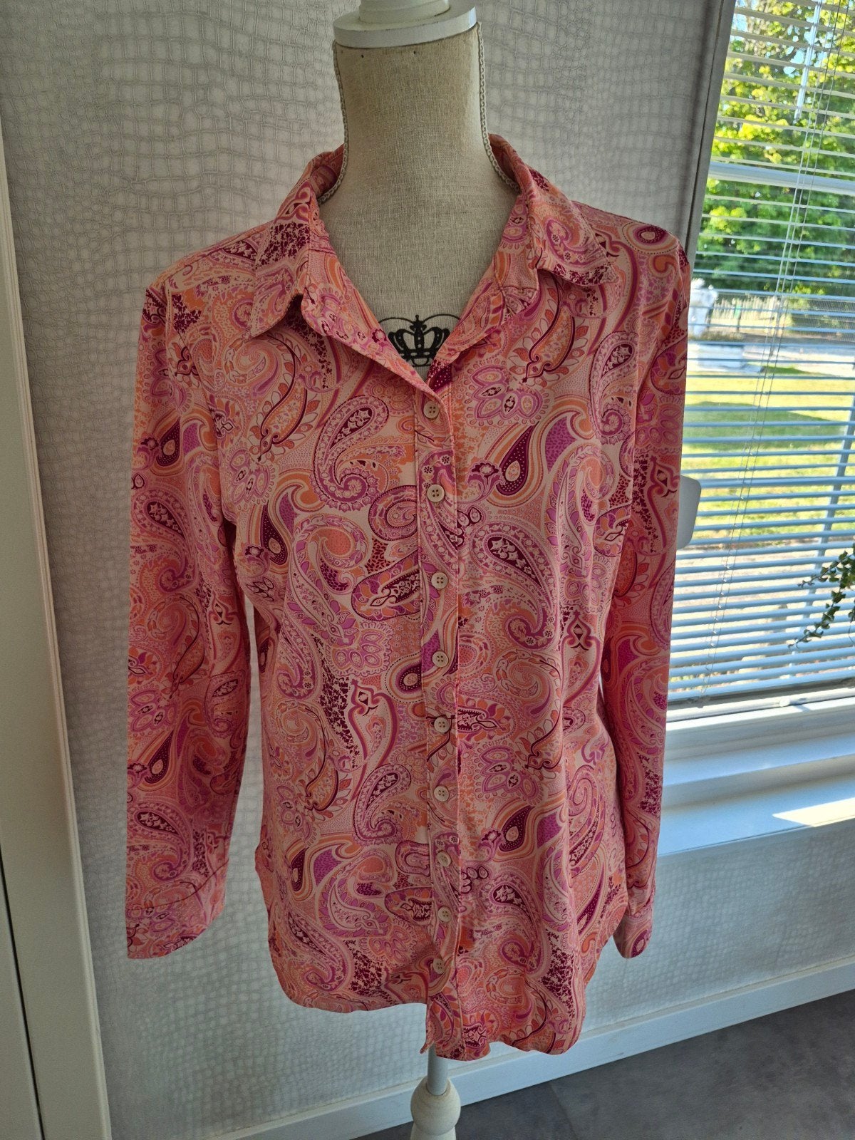 Mi Piace Travelstof Blouse XXL - Roze Paisley Print, Mi Piace, Maat 46/48 (XL) of groter, Ophalen of Verzenden, Zo goed als nieuw