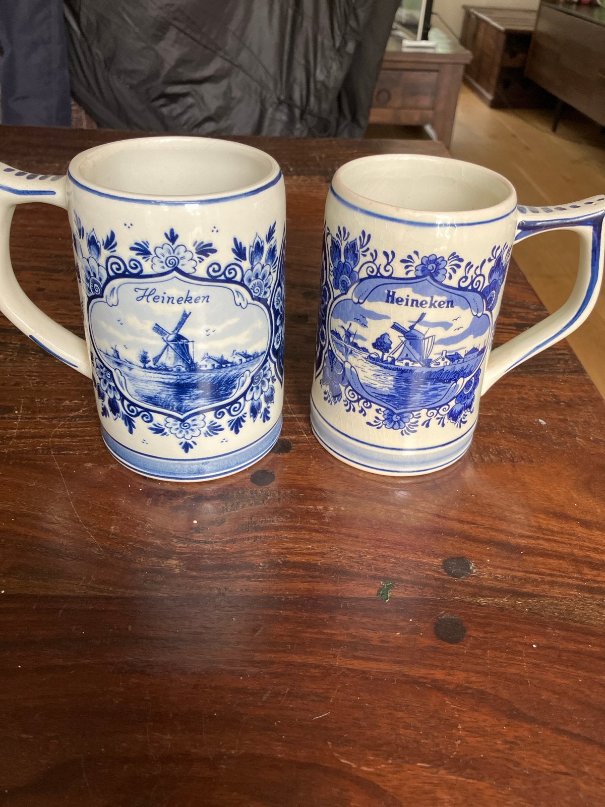 Heineken Delfts Blauwe Bierpullen - Set van 2, Antiek en Kunst, Ophalen