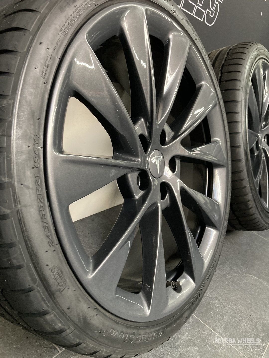 21” originele Tesla Model S Twin Turbine velgen + nwe banden, Auto-onderdelen, Banden en Velgen, -, -, Banden en Velgen, Zomerbanden