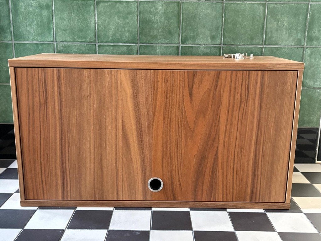 String systeem | bovenkast met klep | 8 planken | walnoot, Huis en Inrichting, Ophalen, Zo goed als nieuw, Minder dan 150 cm, Minder dan 100 cm