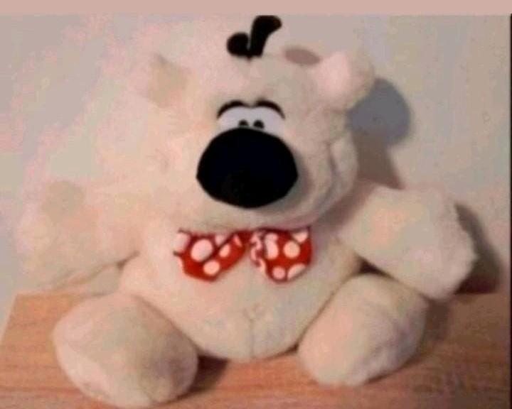 Schattige handpop bommel Hond met Vlinderdas, Ophalen