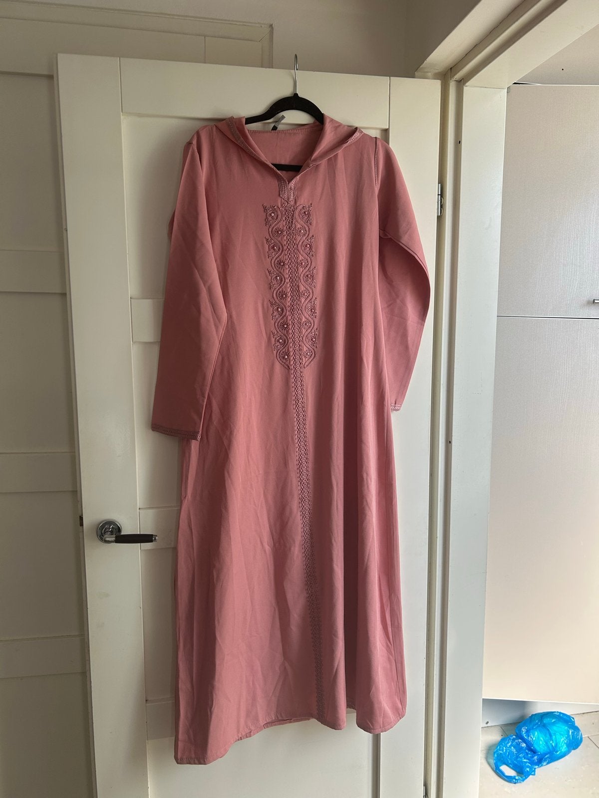 Roze kaftan met borduursel - Maat S, Ophalen of Verzenden, Zo goed als nieuw, Roze, Maat 36 (S)