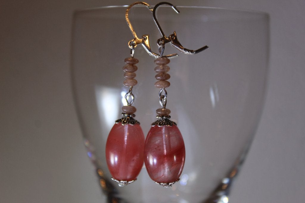 Kwarts Oorbellen - Reiki sieraden -, Hangers, Nieuw, Ophalen of Verzenden, Roze